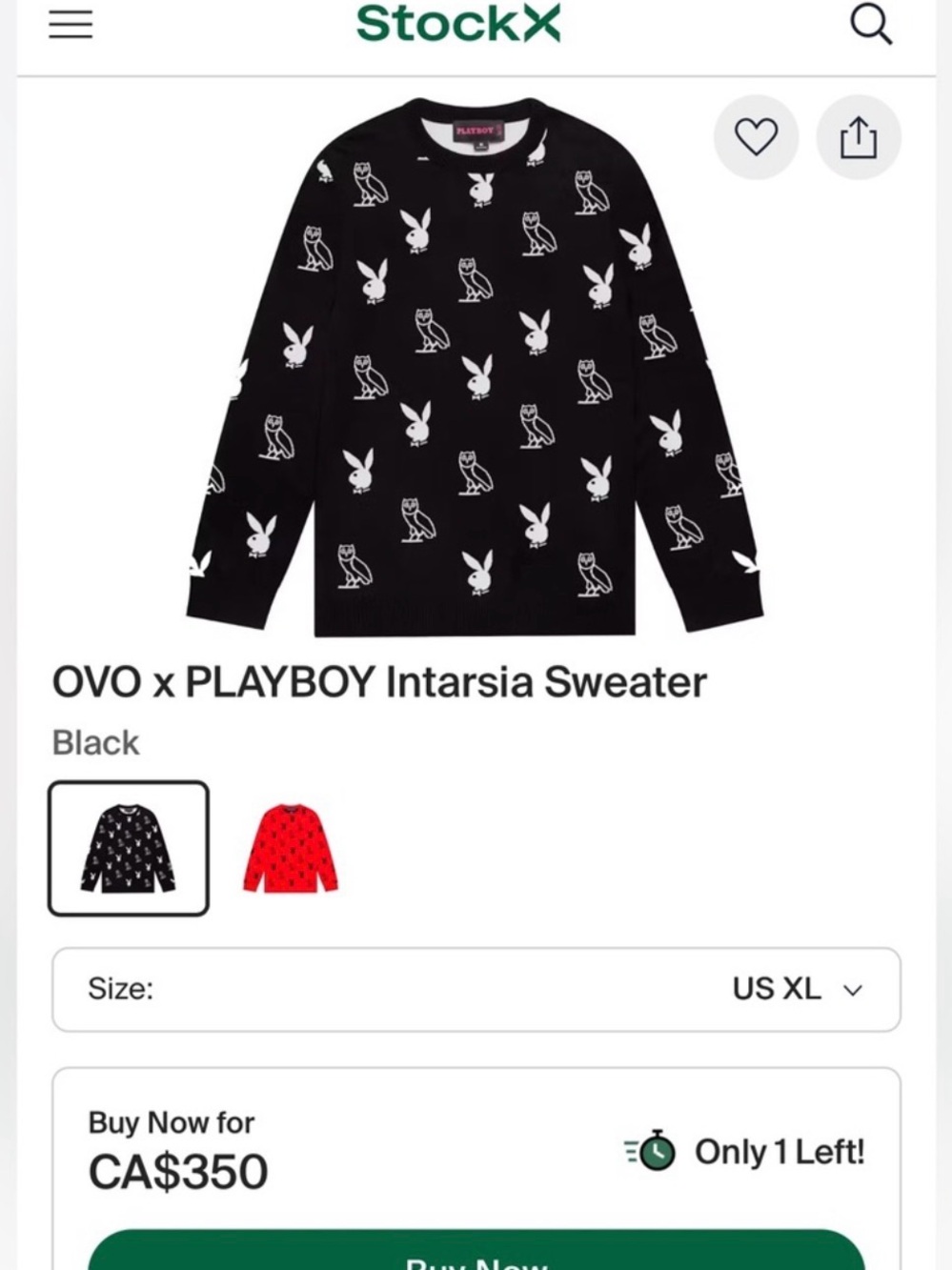 OVO x PLAYBOY Intarsia Logo Sweater